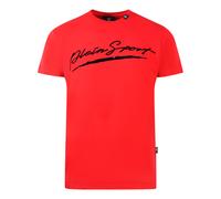 Philipp Plein Sport Mens Brand Signature Logo Red T-Shirt Cotton - Size Small