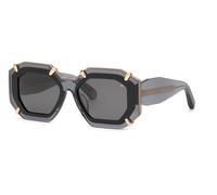 Philipp Plein SPP098V PLEIN SUPREME STAR 819 Woman Sunglasses Acetate Grey Smoke Geometric Normal