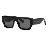 Philipp Plein SPP144 PLEIN STARLIGHT 700 Man Sunglasses Acetate Black Smoke Squared Normal