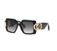 Philipp Plein SPP159 PLEIN HERA 700 Woman Sunglasses Acetate Black Smoke Geometric Normal Shaded