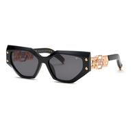 Philipp Plein Spp174s Plein Icon Edge Woman Sunglasses Black Smoke/CAT3 Woman
