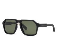 Philipp Plein SPP203M PLEIN CONTEMPORARY U28Y Man Sunglasses Injected Black Green Geometric Normal
