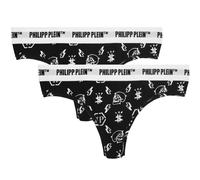 Philipp Plein Symbols Logo Black Underwear Thongs Two Pack - XL