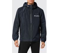 PHILIPP PLEIN Technical Fabric Hooded Windbreaker Jacket with Logo Print - Size: XXL - male