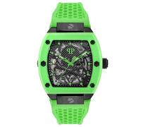 Philipp Plein The $KELETON Men's Automatic Watch Silicone, Green/Black - Pwbaa2324, Strap.