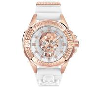 Philipp Plein The $Kull Unisex Watch Analogue Quartz Silicone, Rose/White - Pwaaa2224, Bracelet