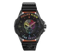 Philipp Plein Men's Watch Analog Quartz $KULL Black Crystals PWAAA1121 Silicone