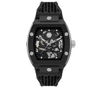 Philipp Plein Men's Watch Analogue Automatic The Skeleton Ecoceramic, Black/Silver-Pwvba0423