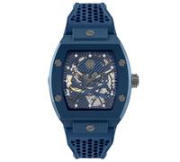 Philipp Plein Men's Watch Analogue Automatic The Skeleton Ecoceramic Silicone, Blue - Pwvba0323, Strap.