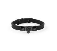 Philipp Plein Unisex Bracelet Leather Stainless Steel IP Black Enigma PJOEA02BU
