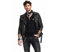 Philipp Plein V-Neck Slim Fit T-Shirt Skull Logo Stretch Cotton Jersey New S
