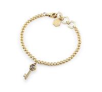 Philipp Plein Valentine Ip Gold Tone White Crystals Key Detail Bracelet One Colour