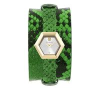Philipp Plein LA Jungle DE Plein Women's Analogue Quartz Watch Leather, Green/Black - Pw6fa0225