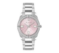Philipp Plein Women’s Plein Icon Chain 36 mm Pink Guilloché - Stainless Steel / Mineral