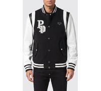 PHILIPP PLEIN Wool-Felt Varsity Bomber Jacket with Leather Sleeves - Size: 4XL - male
