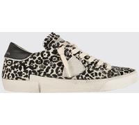 PHILIPPE MODEL Low-Top Sneakers in Calf Leather and Fabric with Glitter Inserts - Size: 38 - female