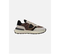 Philippe Model Women's Vintage Effect Suede and Leather Sneakers Women - Brown - Size: 5