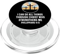 Philippians 4:13 4 13 God Jesus Christ All Things Strengthen PopSockets PopGrip for MagSafe