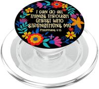 Philippians 4:13 Bible Scripture All things through Christ PopSockets PopGrip for MagSafe