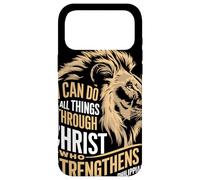 Philippians 4 13 Christ Strengthens Me Lion Bible Verse Case for iPhone 17 Pro Max