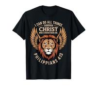 Philippians 4 13 Christian Bible Verse Religious Lion Faith T-Shirt