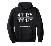 Philippians 4:13 Christian Strength Coordinates Pullover Hoodie
