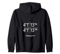 Philippians 4:13 Christian Strength Coordinates Zip Hoodie