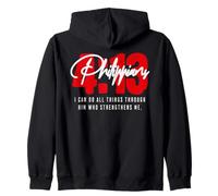 Philippians 4 13 I can do all things through God Catholic Zip Hoodie