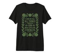 Philippians 4:13 NIV | Christian Faith Bible Scripture Verse Premium T-Shirt