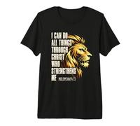 Philippians 4:13 Religious Lion Strengthens Christian Premium T-Shirt