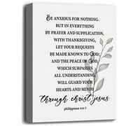 Philippians 4:6-7 Leinwand-Wandkunst, Dekoration, Be Anxious for Nothing Leinwanddrucke, Poster, christliche Wandkunst für Heimdekoration, Wanddekoration, Geschenk für christliche Größe 30.5x40.6 cm