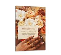 Philippians 4：7, Black Wall Art Print Poster For Office Home Decor Bedroom Living Room Wall Decor Frame 12x18inch(30x45cm)