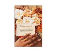 Philippians 4：7, Black Wall Art Print Poster For Office Home Decor Bedroom Living Room Wall Decor Unframe 16x24inch(40x60cm)