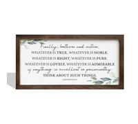 Philippians 4:8 Decor Art, Christian Decor Sign, Framed Wall Plaque Sign, Scripture Wood Sign, Bible Verse Wall Decor, Hanging Living Room Decor, Family Room Decor, Frame Door Wood Sign