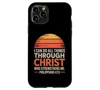 Philippians 413 Christian workout gym weight lifting retro Case for iPhone 11 Pro