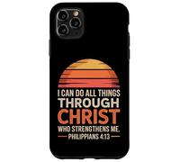 Philippians 413 Christian workout gym weight lifting retro Case for iPhone 11 Pro Max