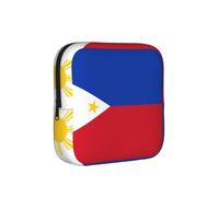 Philippine Flag American Flag Compact Sanitary Napkin Storage Bag for Women - Portable and Stylish with Zipper for Daily Carry