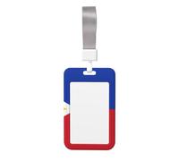 Philippine Flag Card Badge Holder. Durable Abs Material, Clear Id Display, Suitable for Office, Event, Meeting, Easy Identification.