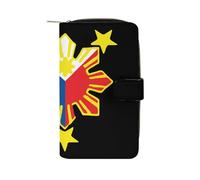 Philippine Flag Cute Long Wallets Large Capacity Wallet Buckle Handbag Blocking Clutch Handbag for Bill Cash Coin Card Key Purse