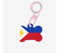 Philippine Flag Dog Tags Bone-Shaped Pet Tag,Acrylic Pet ID Tags Durable and Stylish,Perfect for Small to Large Pets