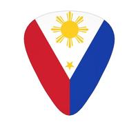 Philippine flag Guitar picks, 12 pieces per pack, 3 different thicknesses, suitable for guitar, bass, ukulele and other instruments.
