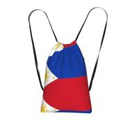 Philippine flag Print World Cup Drawstring Backpack, Reusable Beach Bag, Gym Bag and Travel-Friendly Backpack