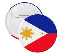 Philippine Flag Round Lapel Pin Badges Backpack Pins Brooch for Hats Clothing Decorations 5PCS