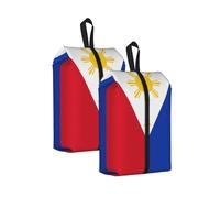 Philippine Flag Water Resistant Travel Shoe Bag with Handle for Suitcase Sneakers Boots Gym 2PCS