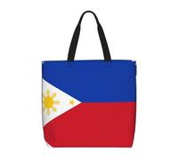 Philippine flag Women's Casual Tote Bags, Reusable Tote Shoulder Bags, Multi-Function Large Capacity Shopping Bags