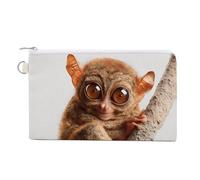 Philippine Tarsier Canvas Coin Purse Wallet Portable Change Pouch Mini Organizer Bag