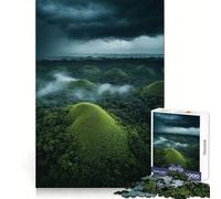 Philippines Chocolate Hills, Storm 1000 Piece Jigsaw Puzzle for Teenagers Logic Toy Group Play Precision Cut Thoughtful Gift (50x75cm)