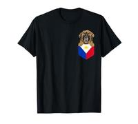 Philippines Flag Leonberger Dog In Pocket T-Shirt