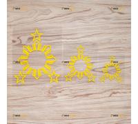 Philippines Flag Sun Star Symbol Sticker Decal Vinyl Filipino - 3 Pack Yellow 7.6cm 10.2cm 15.2cm - for Car Boat Laptop Cup No Background Die-Cut
