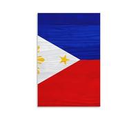 Philippines Flag Wood Patterning Stylish Posters & Prints Hanging Wall Art Paintings for Home Office Decor